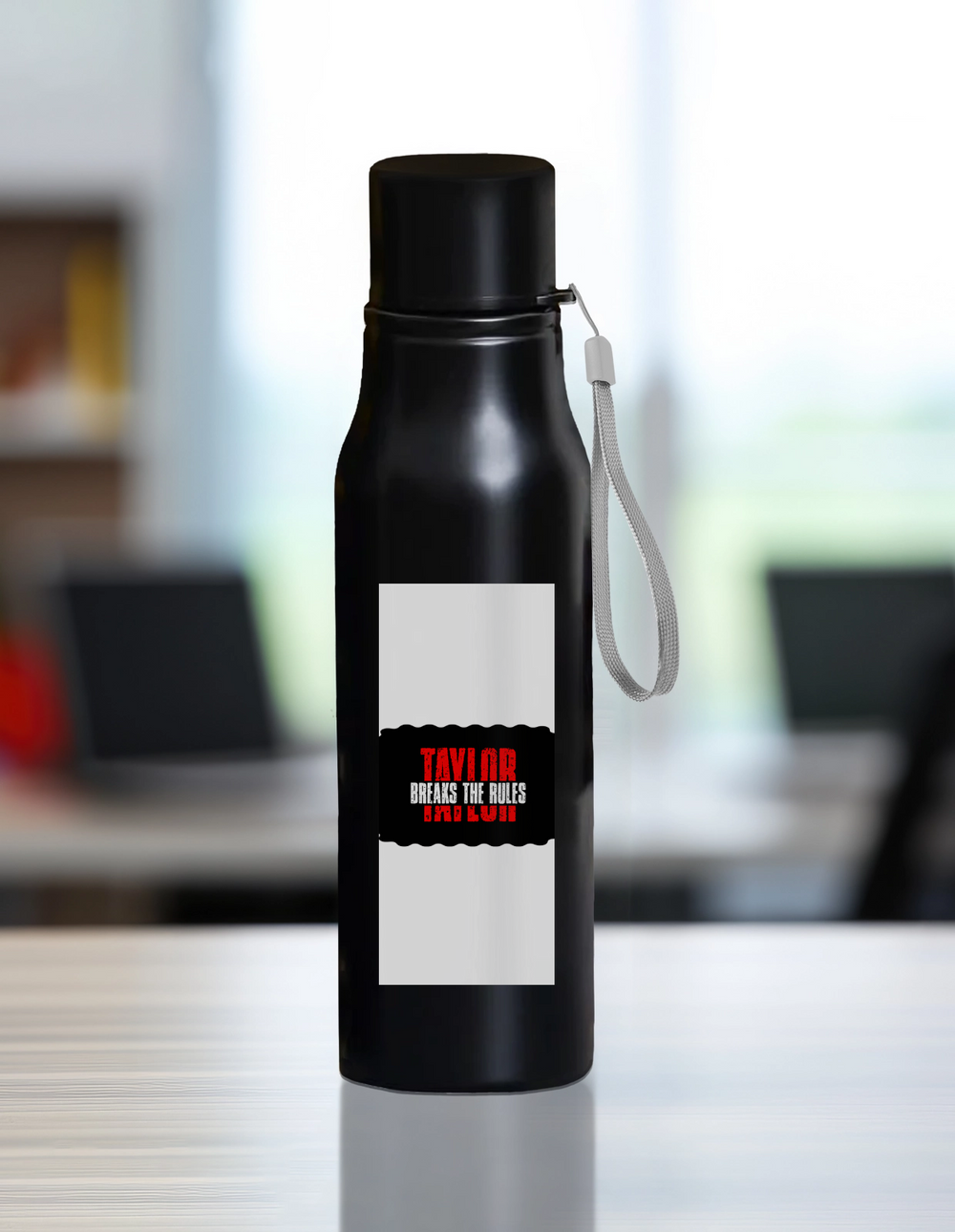 Steel Water Bottle | 750ml Unisex | 304 Stainless Steel Laser Engraved | Leak-Proof, BPA-Free, Eco-Friendly | Personalized | DTG | Bold | Individuality | Rebellion | Everyday | Assertive - front - mockup 1