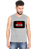 Men's Sleeveless T-Shirt | Regular Fit | 180 GSM Bio-Washed Cotton DTG | Pre-Shrunk, Double Stitched | For Gym & Casual Wear | Personalized | DTG | Bold | Individuality | Rebellion | Everyday | Assertive - front - Grey Melange - mockup 1