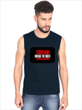 Men's Sleeveless T-Shirt | Regular Fit | 180 GSM Bio-Washed Cotton DTG | Pre-Shrunk, Double Stitched | For Gym & Casual Wear | Personalized | DTG | Bold | Individuality | Rebellion | Everyday | Assertive - front - Navy Blue - mockup 1