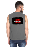 Men's Sleeveless T-Shirt | Regular Fit | 180 GSM Bio-Washed Cotton DTG | Pre-Shrunk, Double Stitched | For Gym & Casual Wear | Personalized | DTG | Bold | Individuality | Rebellion | Everyday | Assertive - back - Charcoal Melange - mockup 2