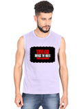 Men's Sleeveless T-Shirt | Regular Fit | 180 GSM Bio-Washed Cotton | Pre-Shrunk, Double Stitched | Men | Personalized | DTF | Bold | Individuality | Rebellion | Everyday | Assertive - front - Lavender - mockup 1