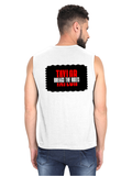 Men's Sleeveless T-Shirt | Regular Fit | 180 GSM Bio-Washed Cotton | Pre-Shrunk, Double Stitched | Men | Personalized | DTF | Bold | Individuality | Rebellion | Everyday | Assertive - back - White - mockup 2