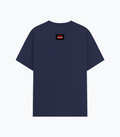 Basic T-Shirt | Unisex Fit, Sizes XS-2XL | 180 GSM Poly-Cotton Blend, DTF Ready | Bio-Wash, Silicon Finish, Durable Stitching | Adults | Personalized | DTF | Bold | Individuality | Rebellion | Everyday | Assertive - back - Navy Blue - mockup 2