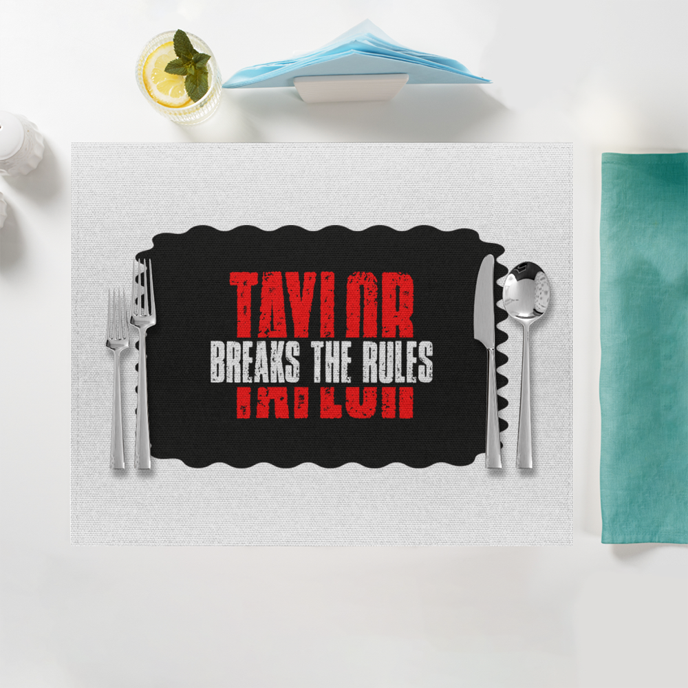 Placemat | Home & Event Dining | 100% Polyester | Durable, Fade-Proof, Soft | Unisex | Personalized | Bold | Individuality | Rebellion | Everyday | Assertive - front - White - mockup 1