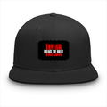 Classic Snapback Cap | Adjustable One-Size | Heavy Cotton DTG Printed | Flat Brim Structured | Unisex Adults | Personalized | DTG | Bold | Individuality | Rebellion | Everyday | Assertive - front - Black - mockup 1