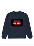 Oversized Sweatshirt | Roomy Relaxed Fit | 400 GSM Cotton Blend | Pre-Shrunk Drop Shoulder | Unisex Adult | Personalized | DTG | Bold | Individuality | Rebellion | Everyday | Assertive - front - Navy Blue - mockup 1