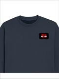 Oversized Sweatshirt | Roomy Relaxed Fit | 400 GSM Cotton Blend | Pre-Shrunk Drop Shoulder | Unisex Adult | Personalized | DTG | Bold | Individuality | Rebellion | Everyday | Assertive - left pocket - Navy Blue - mockup 3