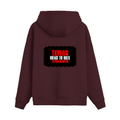Oversized Hoodie | Unisex Relaxed Fit | 400 GSM Cotton Blend | DTG Printed | Drop Shoulder, Pre-Shrunk | Adults | Personalized | DTG | Bold | Individuality | Rebellion | Everyday | Assertive - back - Maroon - mockup 2