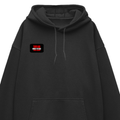 Oversized Hoodie | Unisex Relaxed Fit | 400 GSM Cotton Blend | DTG Printed | Drop Shoulder, Pre-Shrunk | Adults | Personalized | DTG | Bold | Individuality | Rebellion | Everyday | Assertive - right pocket - Black - mockup 4
