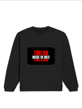 Oversized Sweatshirt | Roomy Relaxed Fit | 400 GSM Cotton Blend | Pre-Shrunk Drop Shoulder | Unisex Adult | Personalized | DTF | Bold | Individuality | Rebellion | Everyday | Assertive - front - Black - mockup 1