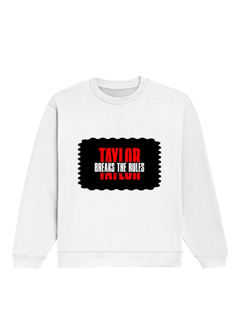 Oversized Sweatshirt | Roomy Relaxed Fit | 400 GSM Cotton Blend | Pre-Shrunk Drop Shoulder | Unisex Adult | Personalized | DTF | Bold | Individuality | Rebellion | Everyday | Assertive - front - White - mockup 1