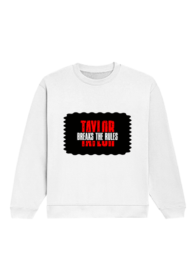 Oversized Sweatshirt | Roomy Relaxed Fit | 400 GSM Cotton Blend | Pre-Shrunk Drop Shoulder | Unisex Adult | Personalized | DTF | Bold | Individuality | Rebellion | Everyday | Assertive - front - White - mockup 1