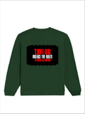 Oversized Sweatshirt | Roomy Relaxed Fit | 400 GSM Cotton Blend | Pre-Shrunk Drop Shoulder | Unisex Adult | Personalized | DTF | Bold | Individuality | Rebellion | Everyday | Assertive - back - Bottle Green - mockup 2