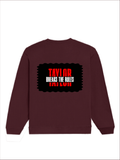 Oversized Sweatshirt | Roomy Relaxed Fit | 400 GSM Cotton Blend | Pre-Shrunk Drop Shoulder | Unisex Adult | Personalized | DTF | Bold | Individuality | Rebellion | Everyday | Assertive - back - Maroon - mockup 2