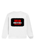 Oversized Sweatshirt | Roomy Relaxed Fit | 400 GSM Cotton Blend | Pre-Shrunk Drop Shoulder | Unisex Adult | Personalized | DTF | Bold | Individuality | Rebellion | Everyday | Assertive - back - White - mockup 2