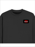 Oversized Sweatshirt | Roomy Relaxed Fit | 400 GSM Cotton Blend | Pre-Shrunk Drop Shoulder | Unisex Adult | Personalized | DTF | Bold | Individuality | Rebellion | Everyday | Assertive - left pocket - Black - mockup 3