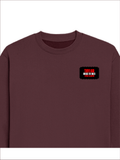Oversized Sweatshirt | Roomy Relaxed Fit | 400 GSM Cotton Blend | Pre-Shrunk Drop Shoulder | Unisex Adult | Personalized | DTF | Bold | Individuality | Rebellion | Everyday | Assertive - left pocket - Maroon - mockup 3