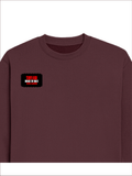 Oversized Sweatshirt | Roomy Relaxed Fit | 400 GSM Cotton Blend | Pre-Shrunk Drop Shoulder | Unisex Adult | Personalized | DTF | Bold | Individuality | Rebellion | Everyday | Assertive - right pocket - Maroon - mockup 4