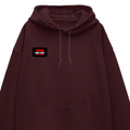 Oversized Hoodie | Relaxed Fit, Drop-Shoulder | 400 GSM Fabric | Warm, Durable | Unisex | Personalized | DTF | Bold | Individuality | Rebellion | Everyday | Assertive - right pocket - Maroon - mockup 4