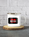 White Enamel Mugs | 11 Oz | Enamel Coated Stainless Steel | Dishwasher Safe, Shatterproof | Unisex | Personalized | Bold | Individuality | Rebellion | Everyday | Assertive - front - mockup 1