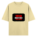 Oversized Standard T-Shirt | Unisex Relaxed Fit | 100% Super Combed Cotton DTG | Soft, Breathable & Durable | Adult | Personalized | DTG | Bold | Individuality | Rebellion | Everyday | Assertive - front - Beige - mockup 1
