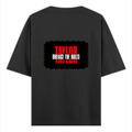 Oversized Standard T-Shirt | Unisex Oversized Fit | 180 GSM 100% Super Combed Cotton | DTF Print | Soft & Durable | Personalized | DTF | Bold | Individuality | Rebellion | Everyday | Assertive - back - Black - mockup 2