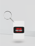 Keychain | Rectangle, Square, Slim Options | Acrylic UV Printed | Fade-Proof, Glossy Finish | Unisex | Personalized | Bold | Individuality | Rebellion | Everyday | Assertive - front_Rectangle - Rectangle - White - mockup 3