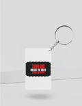 Keychain | Rectangle, Square, Slim Options | Acrylic UV Printed | Fade-Proof, Glossy Finish | Unisex | Personalized | Bold | Individuality | Rebellion | Everyday | Assertive - back_Rectangle - White - mockup 4