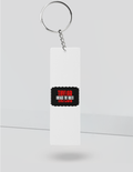 Keychain | Rectangle, Square, Slim Options | Acrylic UV Printed | Fade-Proof, Glossy Finish | Unisex | Personalized | Bold | Individuality | Rebellion | Everyday | Assertive - front_Slim - Slim - White - mockup 5