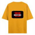 Oversized Classic T-Shirt | Unisex Oversized Fit | 100% Super-Combed Cotton | Pre-Shrunk & Ribbed Neck | Adults | Personalized | DTG | Bold | Individuality | Rebellion | Everyday | Assertive - back - Golden Yellow - mockup 2