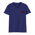 Men's V-Neck T-Shirt | Regular Fit | 180 GSM Bio-Washed Cotton | DTG Print | Durable | Personalized | DTG | Bold | Individuality | Rebellion | Everyday | Assertive - left pocket - Royal Blue - mockup 3