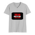 Male V Neck T-Shirt | Regular Fit | 180 GSM Bio-Washed Cotton | DTF Print | Double Stitched, Pre-Shrunk | Men | Personalized | DTF | Bold | Individuality | Rebellion | Everyday | Assertive - front - Grey Melange - mockup 1