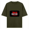 Oversized Classic T-Shirt | Unisex Fit | 100% Super-Combed Cotton | Pre-Shrunk, Double-Stitched | Adults | Personalized | DTF | Bold | Individuality | Rebellion | Everyday | Assertive - front - Olive Green - mockup 1