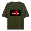 Oversized Classic T-Shirt | Unisex Fit | 100% Super-Combed Cotton | Pre-Shrunk, Double-Stitched | Adults | Personalized | DTF | Bold | Individuality | Rebellion | Everyday | Assertive - back - Olive Green - mockup 2
