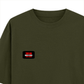 Oversized Classic T-Shirt | Unisex Fit | 100% Super-Combed Cotton | Pre-Shrunk, Double-Stitched | Adults | Personalized | DTF | Bold | Individuality | Rebellion | Everyday | Assertive - left pocket - Olive Green - mockup 3