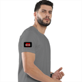 Classic Crew T-Shirt | Men's Regular Fit | 180 GSM Bio-Washed Cotton | DTG Print Ready | Double-Stitched & Ribbed Neck | Personalized | DTG | Bold | Individuality | Rebellion | Everyday | Assertive - right sleeve - Charcoal Melange - mockup 6