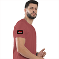 Classic Crew T-Shirt | Men's Regular Fit | 180 GSM Bio-Washed Cotton | DTG Print Ready | Double-Stitched & Ribbed Neck | Personalized | DTG | Bold | Individuality | Rebellion | Everyday | Assertive - right sleeve - Coral - mockup 6