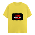 Female Classic Crew T-Shirt | Women's Regular Fit | 180 GSM Bio-Washed Cotton | Double Stitched, Pre-Shrunk | Personalized | DTG | Bold | Individuality | Rebellion | Everyday | Assertive - front - New Yellow - mockup 1