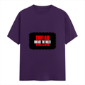 Female Classic Crew T-Shirt | Women's Regular Fit | 180 GSM Bio-Washed Cotton | Double Stitched, Pre-Shrunk | Personalized | DTG | Bold | Individuality | Rebellion | Everyday | Assertive - front - Purple - mockup 1