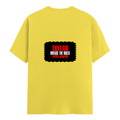 Female Classic Crew T-Shirt | Women's Regular Fit | 180 GSM Bio-Washed Cotton | Double Stitched, Pre-Shrunk | Personalized | DTG | Bold | Individuality | Rebellion | Everyday | Assertive - back - New Yellow - mockup 2