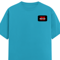 Female Classic Crew T-Shirt | Women's Regular Fit | 180 GSM Bio-Washed Cotton | Double Stitched, Pre-Shrunk | Personalized | DTG | Bold | Individuality | Rebellion | Everyday | Assertive - left pocket - SkyBlue - mockup 3