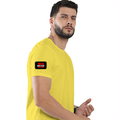 Female Classic Crew T-Shirt | Women's Regular Fit | 180 GSM Bio-Washed Cotton | Double Stitched, Pre-Shrunk | Personalized | DTG | Bold | Individuality | Rebellion | Everyday | Assertive - right sleeve - New Yellow - mockup 6