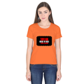 Women's Classic Crew T-Shirt | Regular Fit | 180 GSM Bio-Washed Cotton | DTF Print Ready | Double Stitched, Pre-Shrunk | Personalized | DTF | Bold | Individuality | Rebellion | Everyday | Assertive - front - Orange - mockup 1