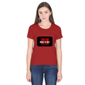 Women's Classic Crew T-Shirt | Regular Fit | 180 GSM Bio-Washed Cotton | DTF Print Ready | Double Stitched, Pre-Shrunk | Personalized | DTF | Bold | Individuality | Rebellion | Everyday | Assertive - front - Red - mockup 1