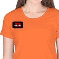 Women's Classic Crew T-Shirt | Regular Fit | 180 GSM Bio-Washed Cotton | DTF Print Ready | Double Stitched, Pre-Shrunk | Personalized | DTF | Bold | Individuality | Rebellion | Everyday | Assertive - right pocket - Orange - mockup 4