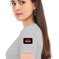 Women's Classic Crew T-Shirt | Regular Fit | 180 GSM Bio-Washed Cotton | DTF Print Ready | Double Stitched, Pre-Shrunk | Personalized | DTF | Bold | Individuality | Rebellion | Everyday | Assertive - left sleeve - Grey Melange - mockup 5