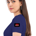 Women's Classic Crew T-Shirt | Regular Fit | 180 GSM Bio-Washed Cotton | DTF Print Ready | Double Stitched, Pre-Shrunk | Personalized | DTF | Bold | Individuality | Rebellion | Everyday | Assertive - left sleeve - Royal Blue - mockup 5