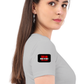 Women's Classic Crew T-Shirt | Regular Fit | 180 GSM Bio-Washed Cotton | DTF Print Ready | Double Stitched, Pre-Shrunk | Personalized | DTF | Bold | Individuality | Rebellion | Everyday | Assertive - right sleeve - Grey Melange - mockup 6
