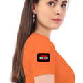 Women's Classic Crew T-Shirt | Regular Fit | 180 GSM Bio-Washed Cotton | DTF Print Ready | Double Stitched, Pre-Shrunk | Personalized | DTF | Bold | Individuality | Rebellion | Everyday | Assertive - right sleeve - Orange - mockup 6