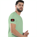 Men's Classic Crew T-Shirt | Regular Fit | 180 GSM Bio-Washed Cotton | DTF Print Ready | Pre-Shrunk, Durable | Personalized | DTF | Bold | Individuality | Rebellion | Everyday | Assertive - right sleeve - Jade - mockup 6